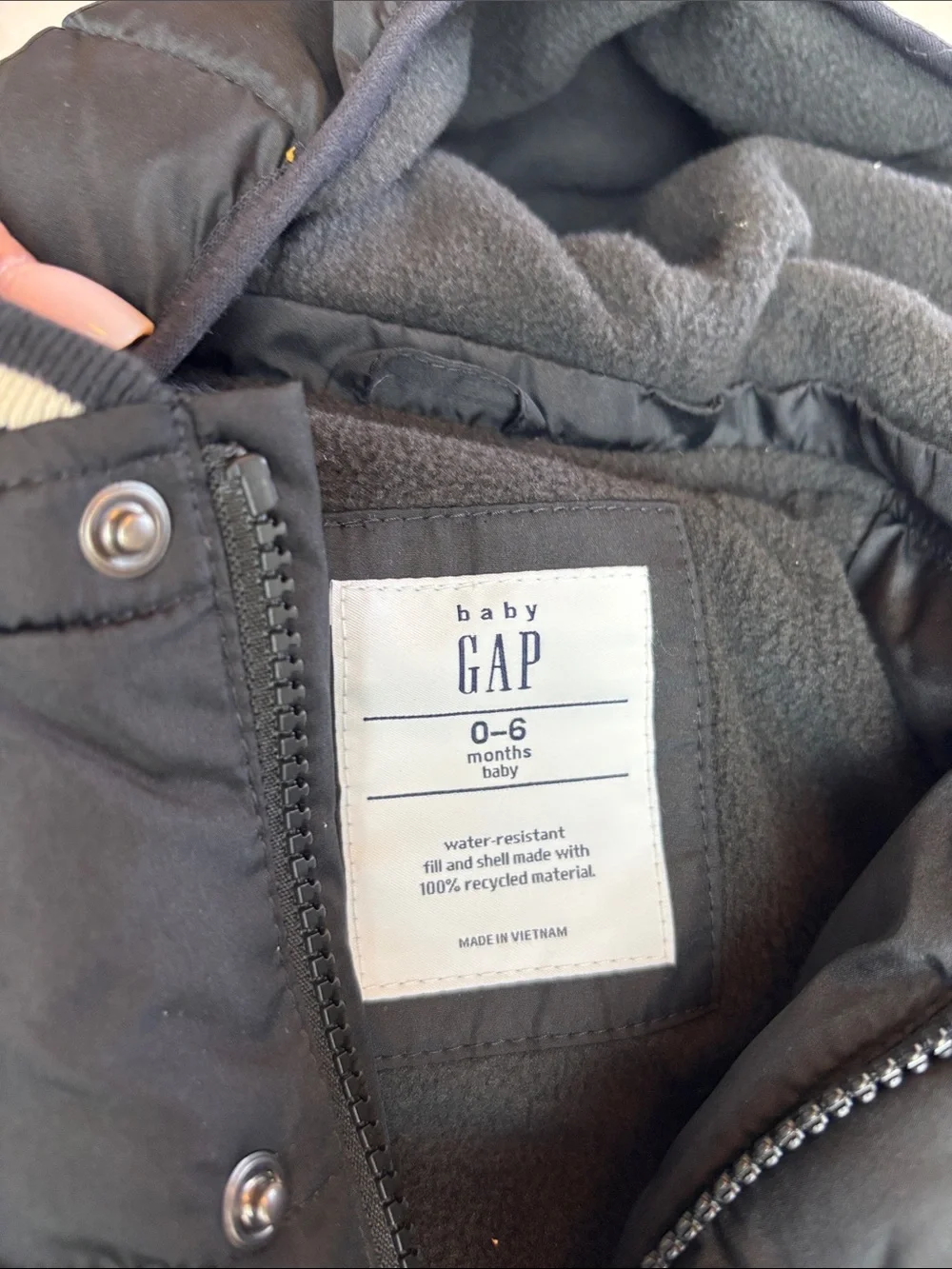 BABY GAP Puffer Hoodie 0-6 months Boys Jacket